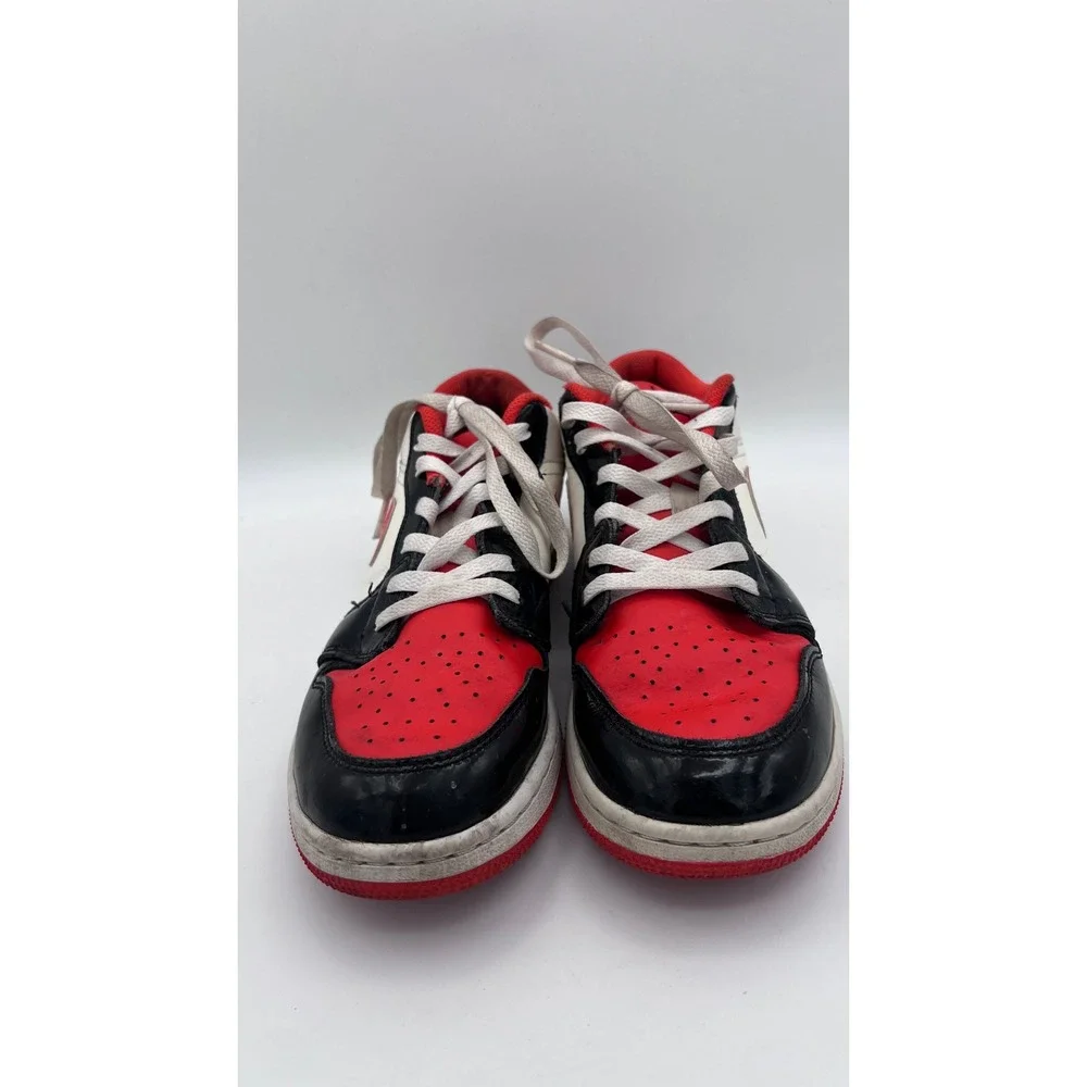 Nike Air Jordan 1 Low Bred Toe White Black Gym Red DV1335-800‎ Kids Size 6.5Y